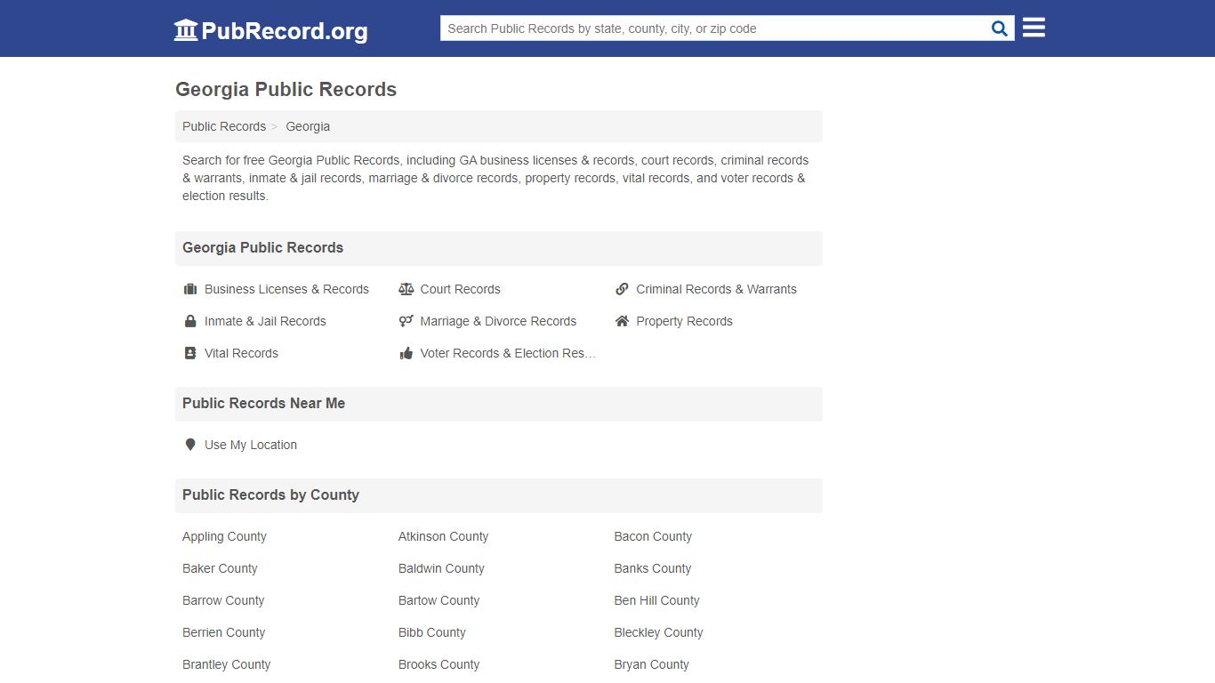 Free Georgia Public Records - PubRecord.org